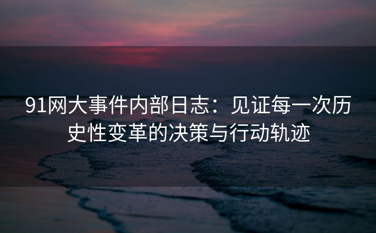91网大事件内部日志：见证每一次历史性变革的决策与行动轨迹