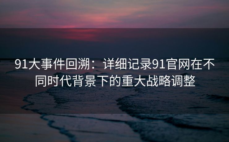 91大事件回溯：详细记录91官网在不同时代背景下的重大战略调整